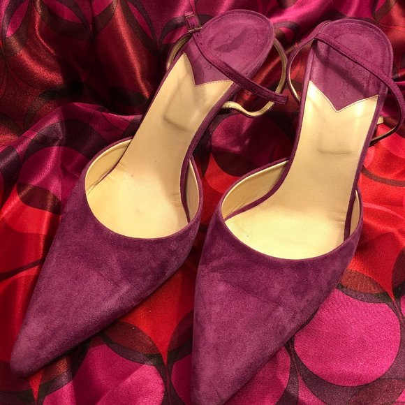 Pink Suede Slingbacks (Size 8.5) - Picture 1 of 9